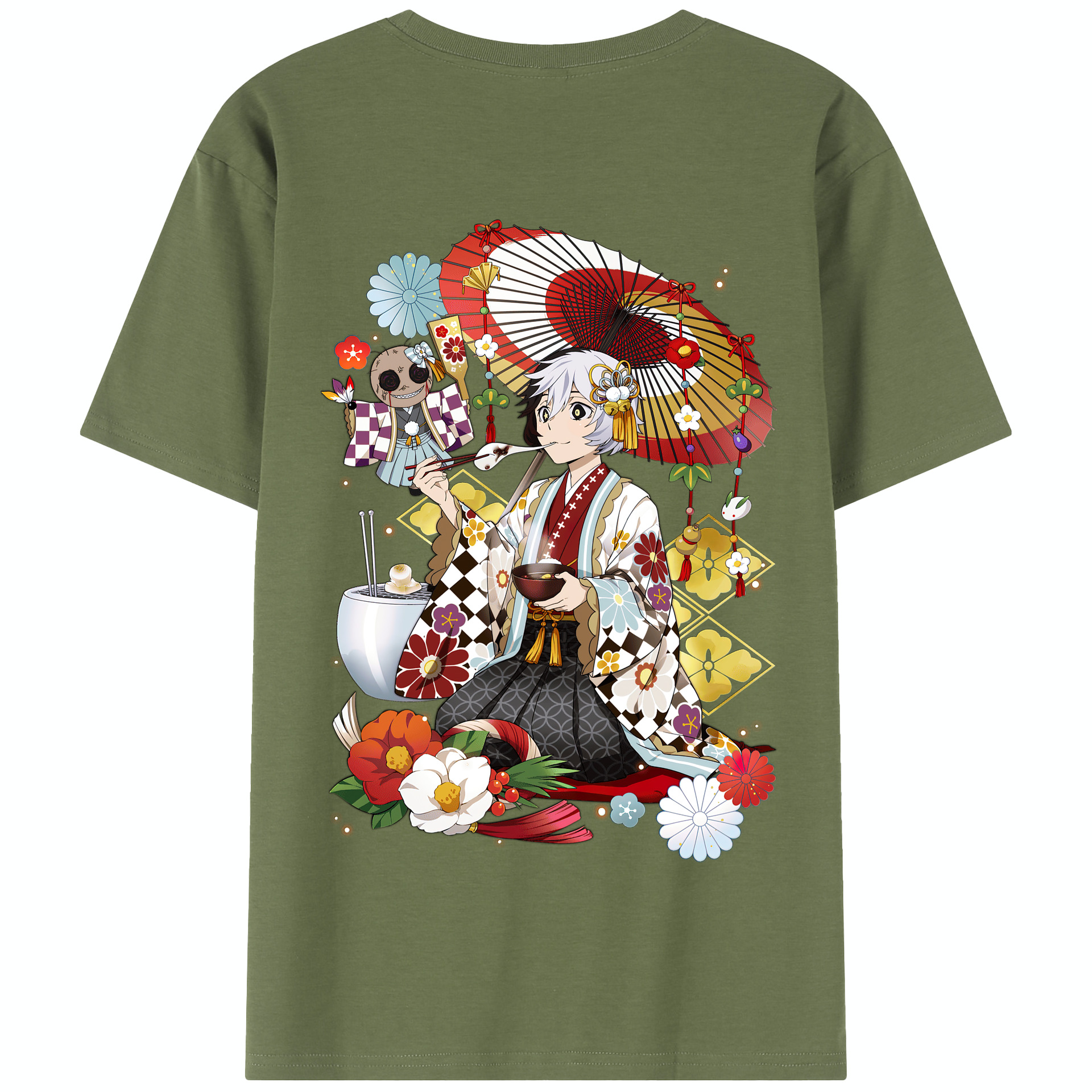 （画像用） 文豪ストレイドッグス Bungo Stray Dogs 綿100％半袖Tシャツ（背面プリント）
